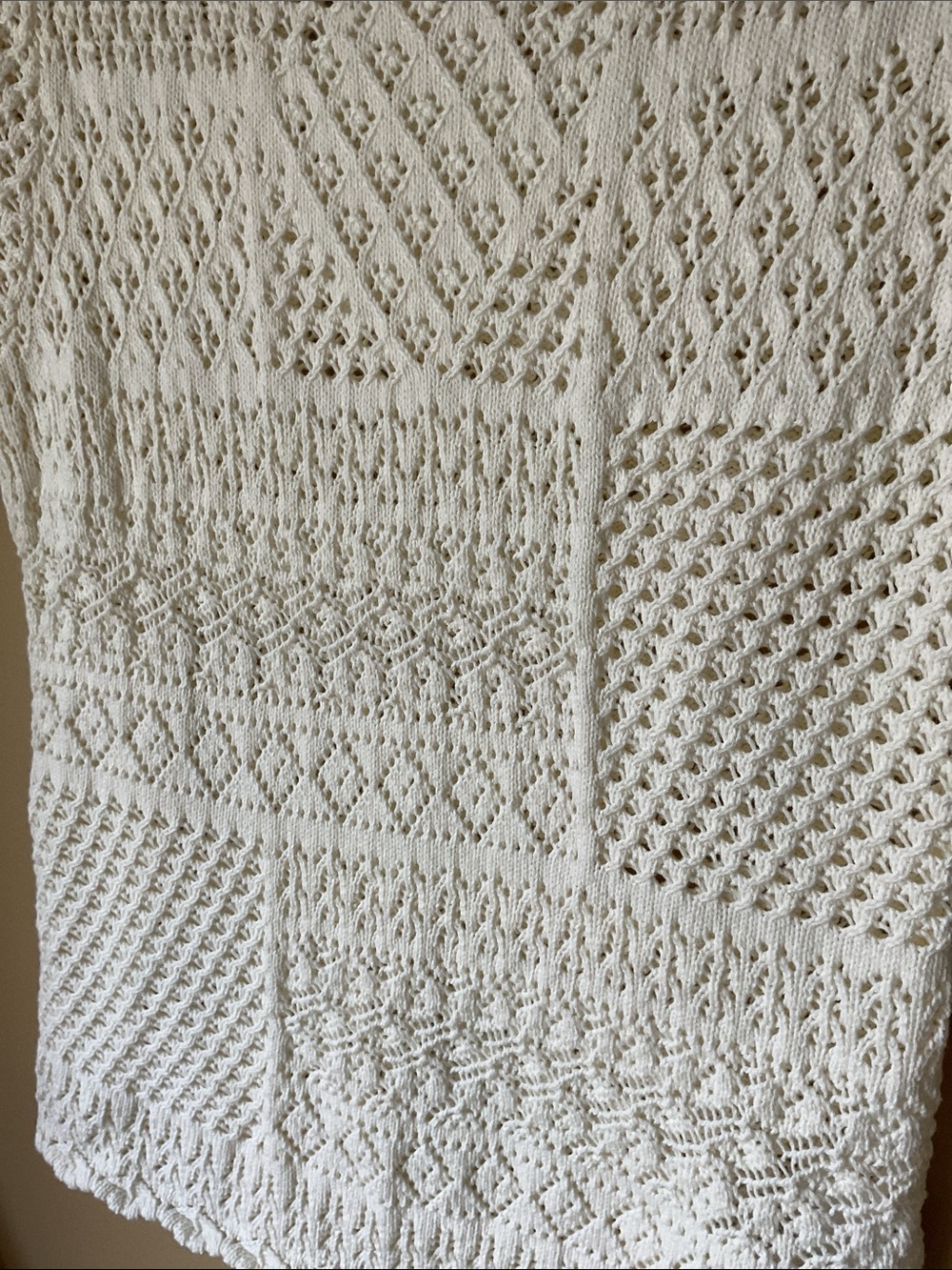 Polo by Ralph Lauren White Short-Sleeve Knit Eyelet Top Size M - Picture 3 of 4